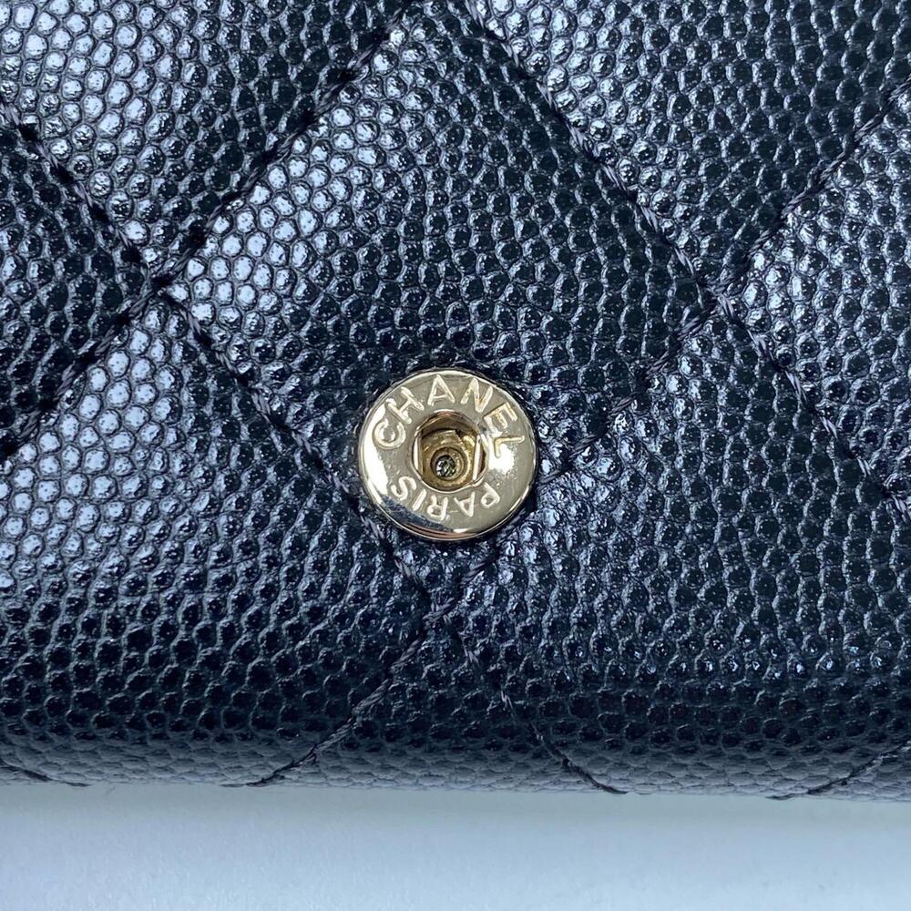 CHANEL Black Caviar Leather Logo Wallet - Picture 11 of 14